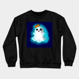 A Cute Little Ghost Girl With An Orange Bow! Crewneck Sweatshirt